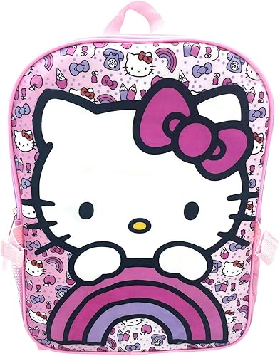 Miniatura 4 de Fast Forward Mochila con licencia para niños de 15 pulgadas con set combinado de lonchera (Hello Kitty)