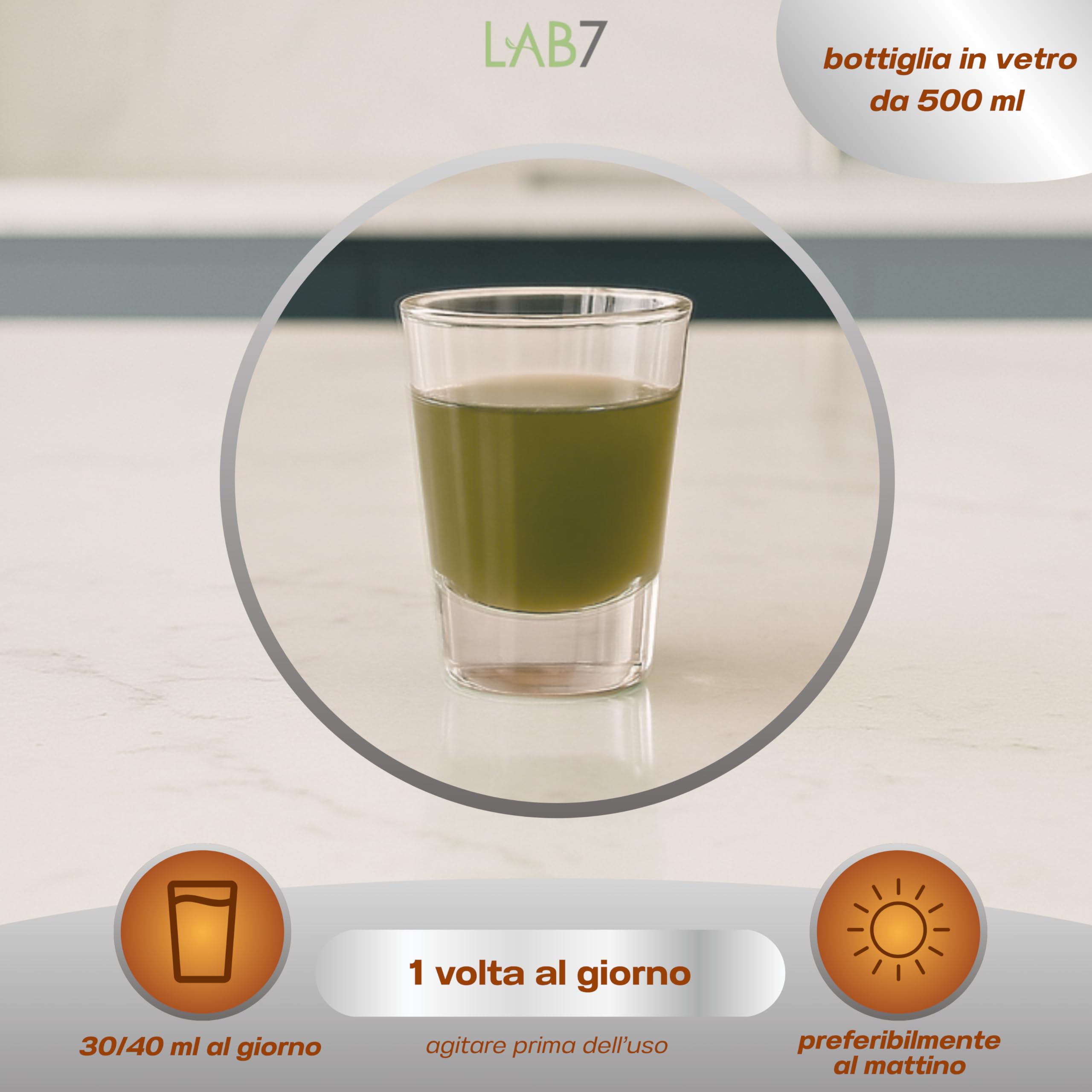 Lab7 Aloe 100% Arborescens di Sardegna Depurativo e Drenante, 500ml