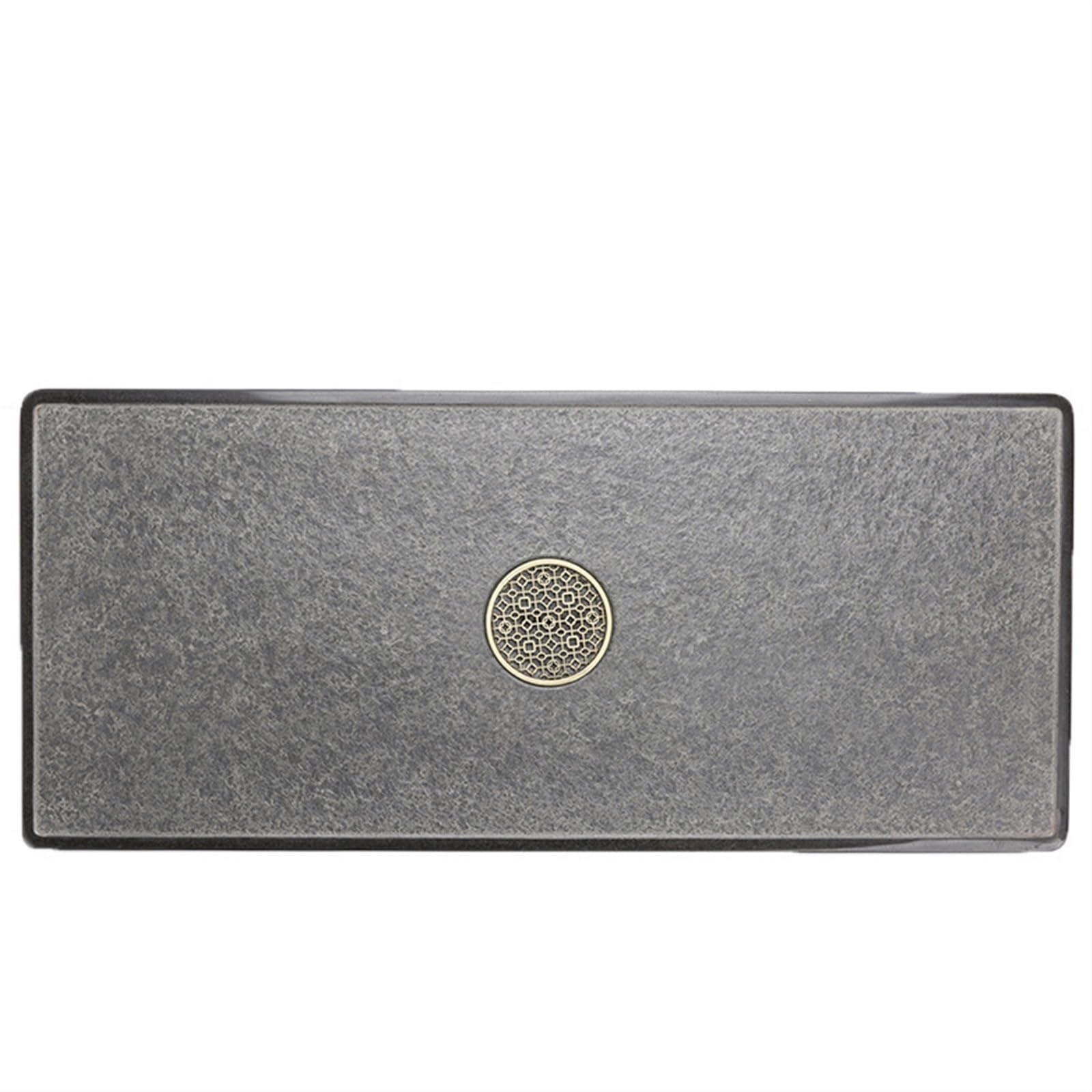 Plateau à thé en ébonite naturelle – Table à thé de bureau pour bureau ou maison – Design simple en pierre naturelle – Idéal pour service à thé chinois, 70 cm x 30 cm x 3 cm
