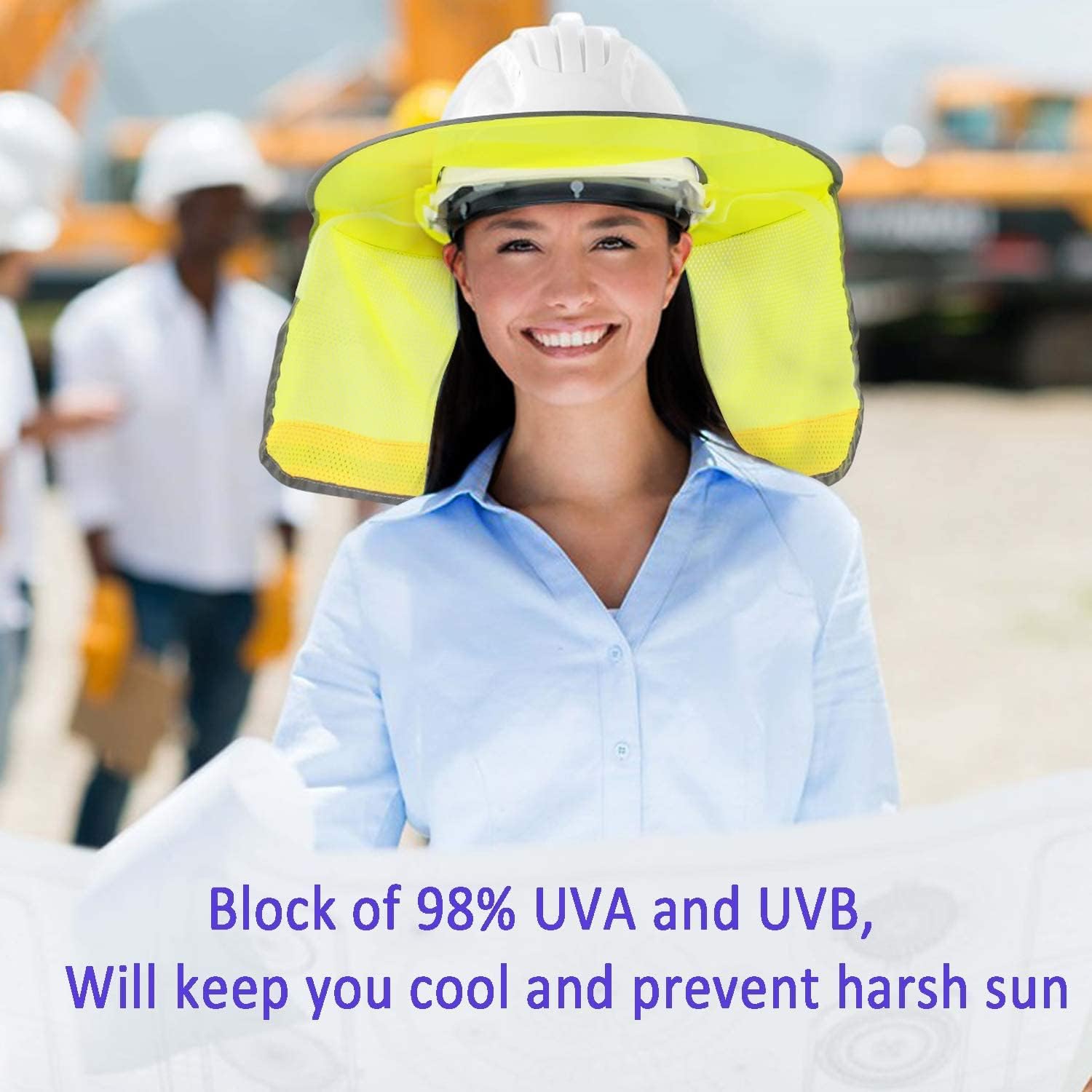 IYWISH Industrial Hard Hat Sunshield Sun Shield Full Brim Neck Sunshade Cover for Hardhats, Hard Hat Visor, 2PCS