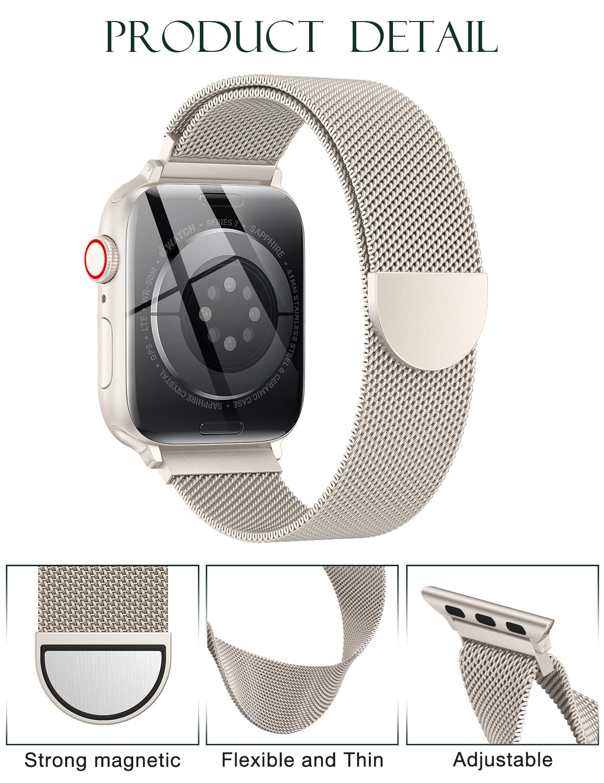 Original Apple 41 mm Milanese Loop Amazon.com: [2 Pack] Original Milanese Loop Compatible with  main image 3