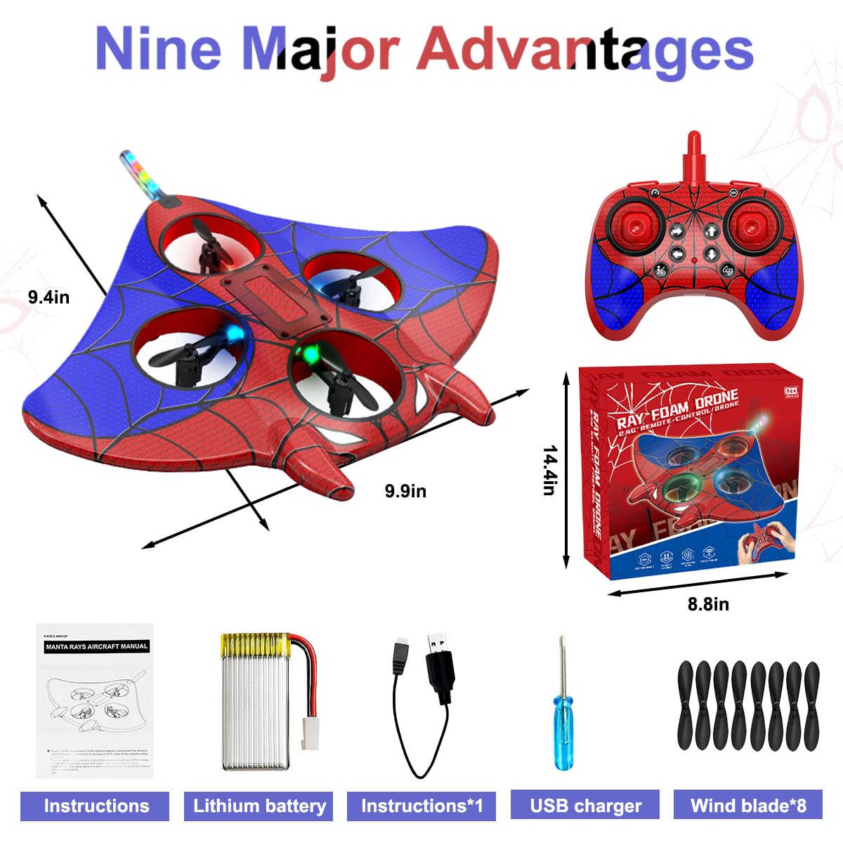 RC Plane Toy for Kids 2.4GHz Remote Control Plane RC Aeroplane Toys, with 360° Flips and Flash Light - Image 2