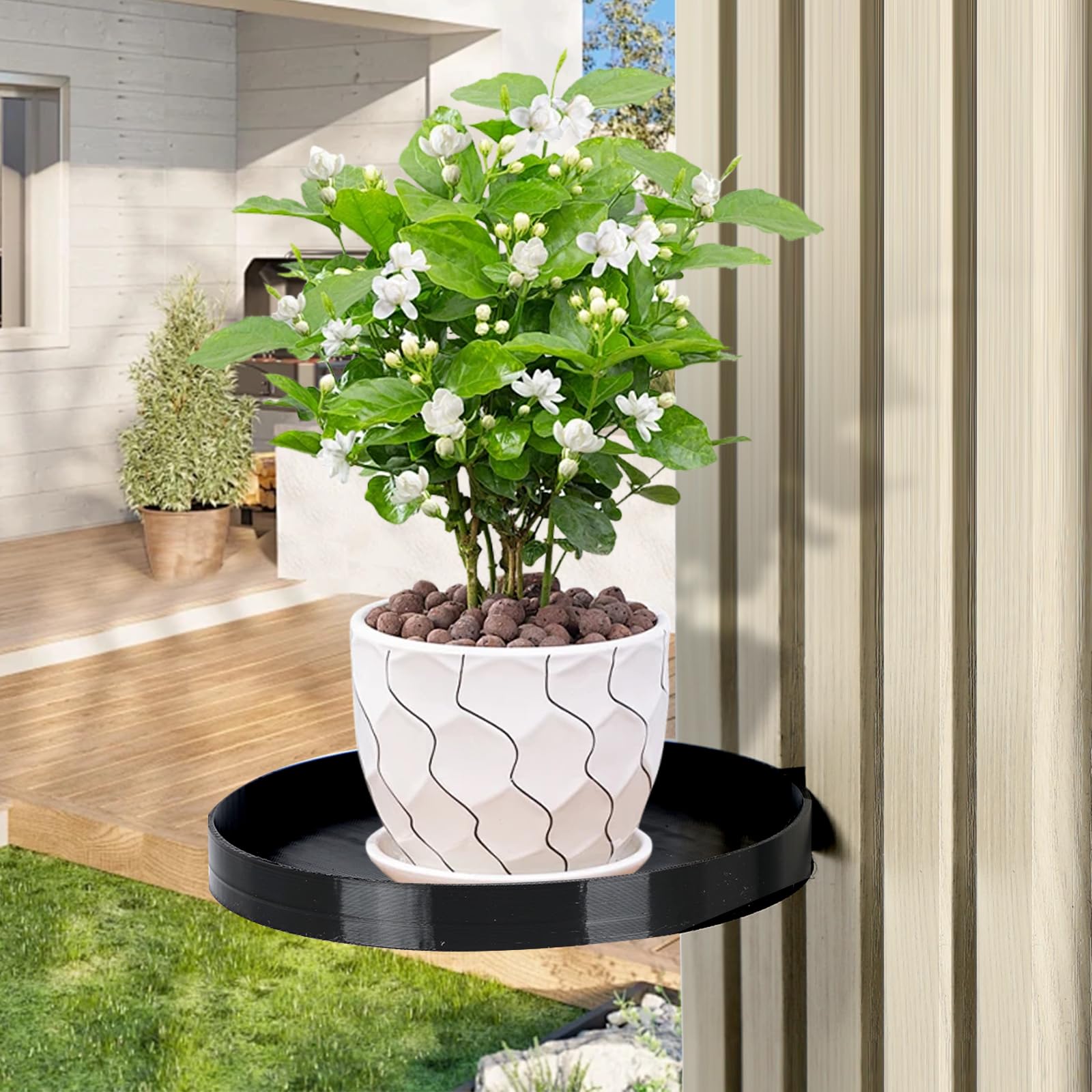 Pływająca półka bez wiercenia, na panele akustyczne, stojak na tablet z nadrukiem 3D, okrągły, Ø 11,5 cm, akcesoria do salonu, sypialni, biura, dekoracja