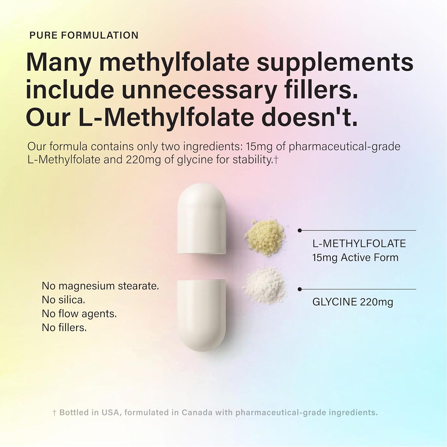 CleanHealthLab L-Methylfolate 15mg, 5-MTHF Active Folate - Maximum Potency Methylated Vitamin B9 Supplement - Support for Brain Health, Energy, Nerves, and Methylation with No Fillers (120 Count)
