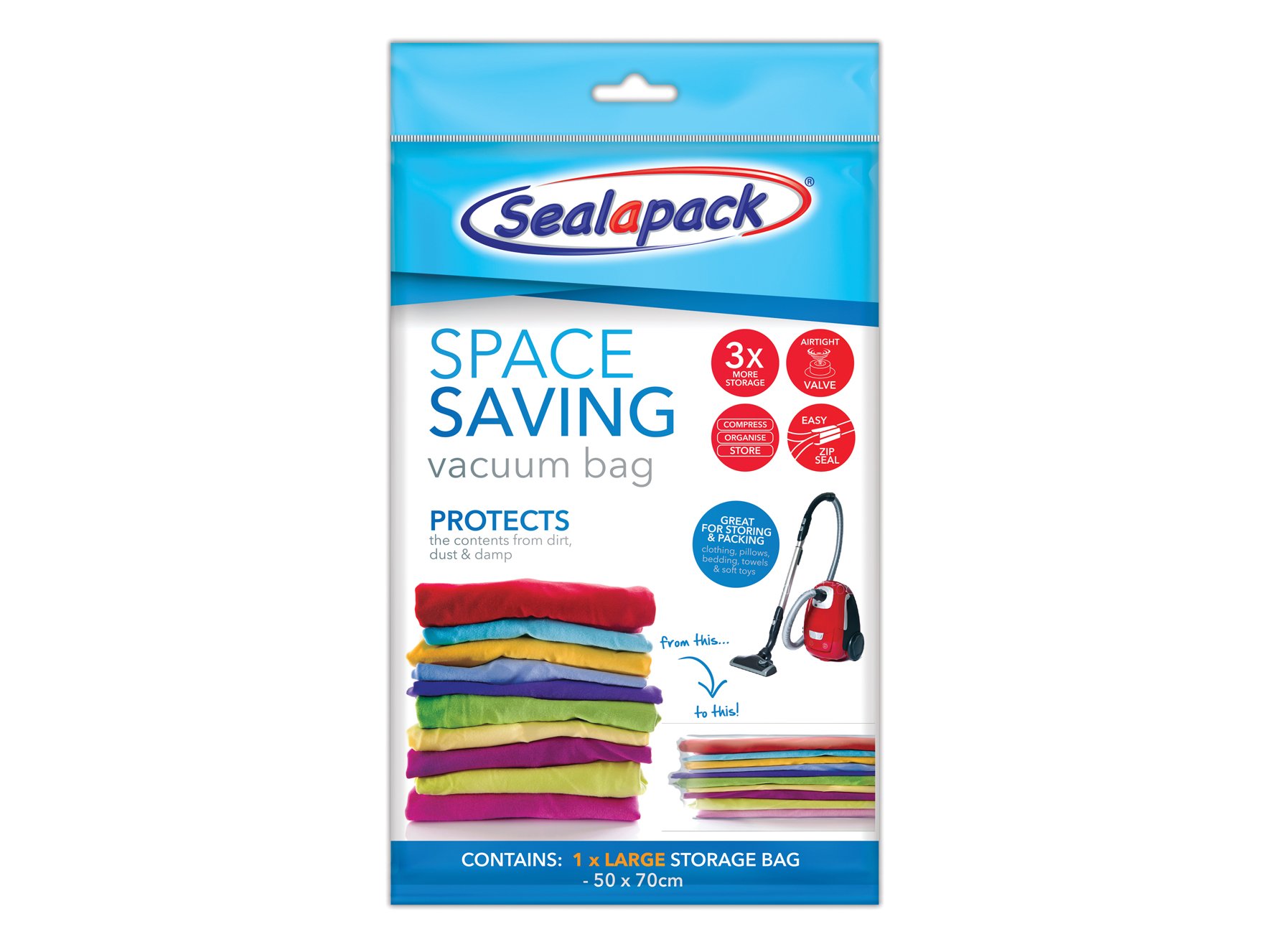 6x Space Saving Vacuum Storage Bag Clothes Bedding Vac Sealed 50cm x 70cm