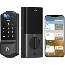 eufy Smart Lock E32, Fingerprint Keyless Entry Door Lock, App Remote Control, Front Door Smart Lock Deadbolt, 8 AA Batteries, 8-Month Battery Life, Supports Matter, Apple Home, Google Home, and Alexa