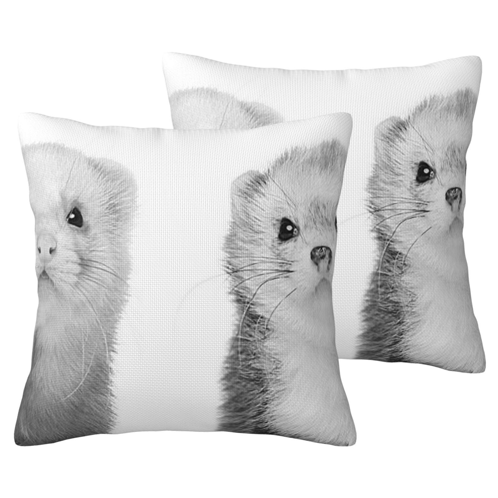 Housses de coussin furets anti-plis en simili lin faciles à laver