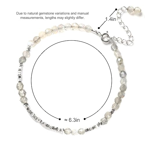 Miniatura 2 de Real Natural Labradorite Moonstone Bracelet 0.15x0.15 Round Shape Gemstone 925 Sterling silver Overlay Handmade Cuff Crystal Jewelry