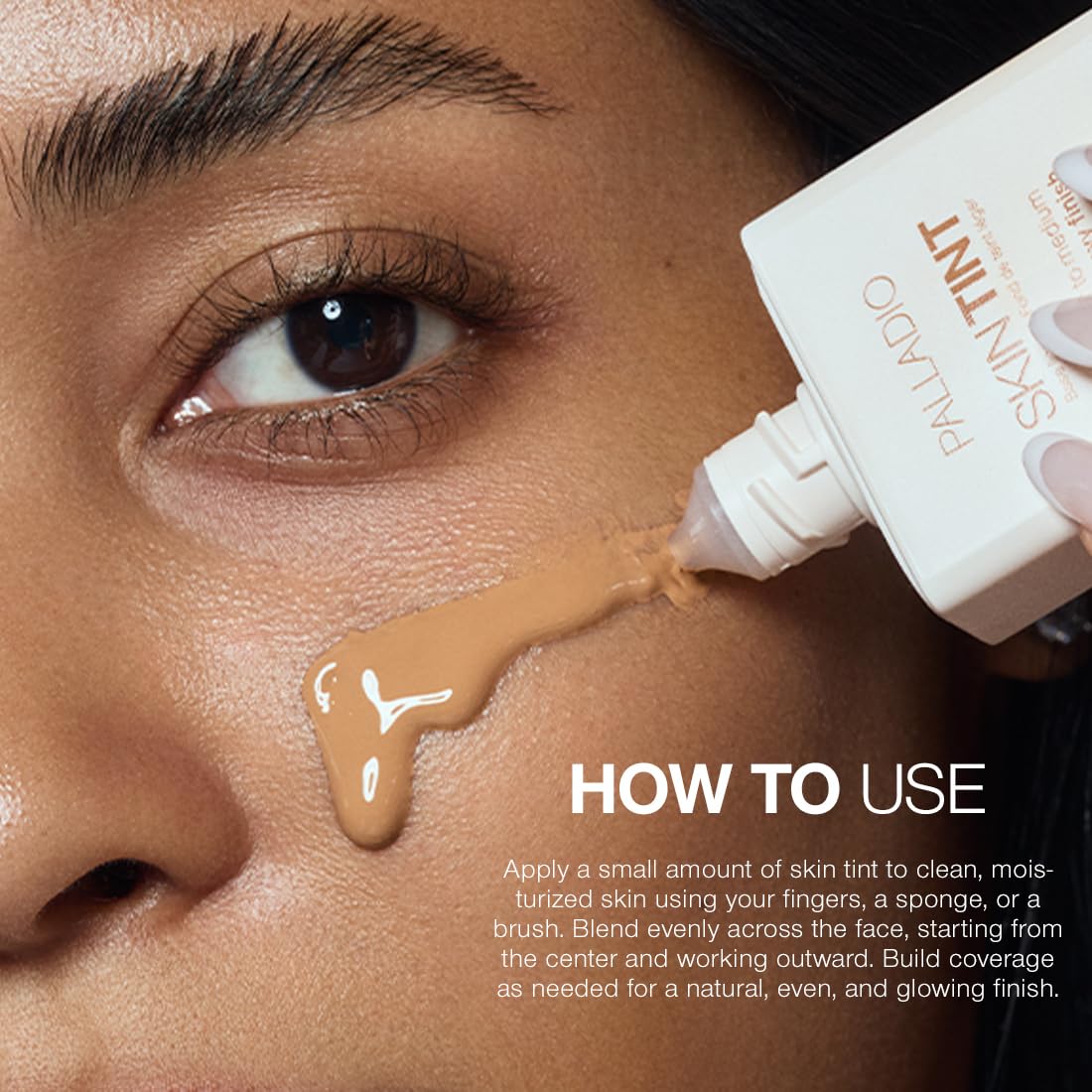 Palladio Skin Tint with Aloe, Niacinamide and Hyaluronic Acid, Sheer to Medium Coverage, Glowy Finish, Brightening and Blurring Lightweight Foundation Makeup (Tan Honey) - Image 5