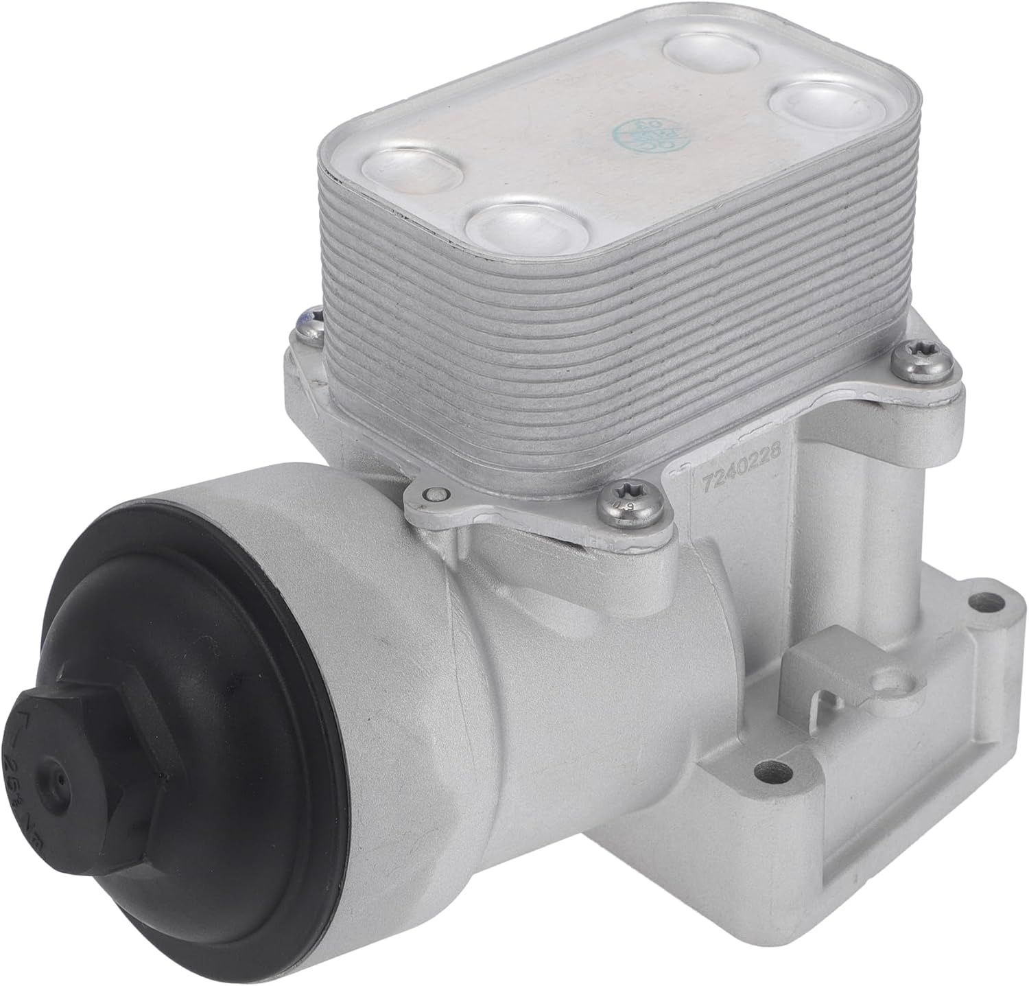 Engine Oil Cooler Oil Filter Housing Adapter Assembly, Oil Cooler No.03L115389B/03L-115-389-B/03L115389C/3L115389B for Audi A3 Q3 Quattro Upgraded Aluminum Alloy Silver Tone, 1 Pc