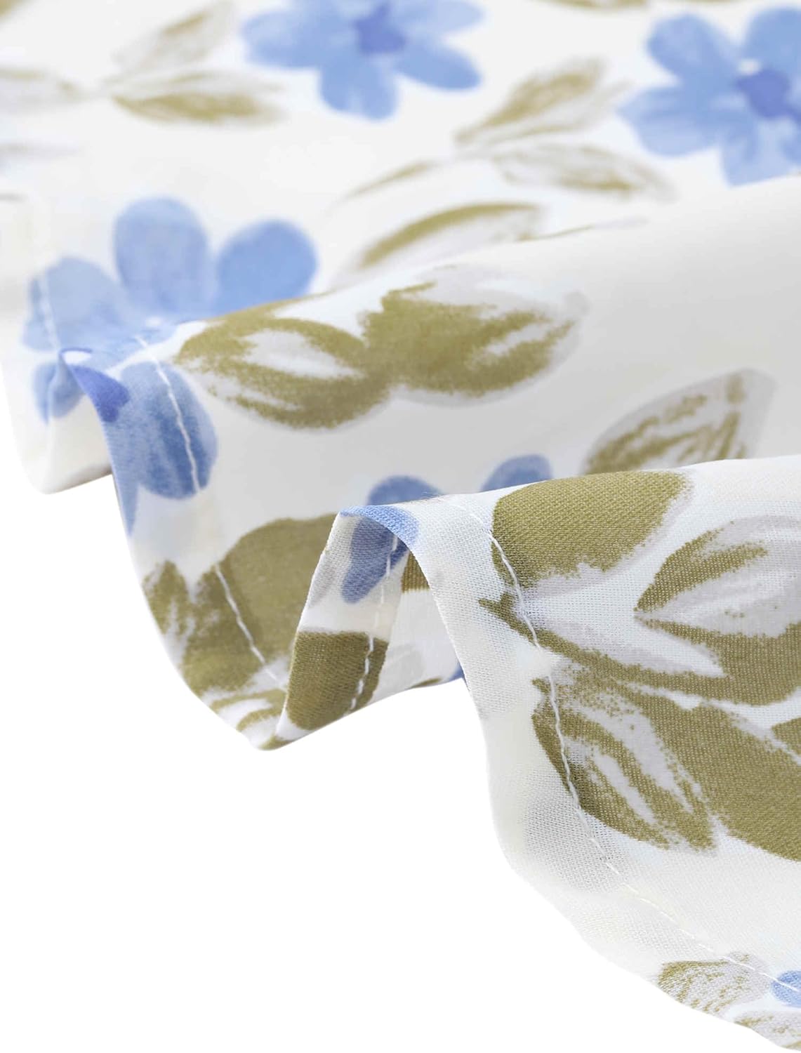 Allegra K Mock Neck Dressy Blouses for Women Casual Summer Floral Button Down Shirt Puff Short Sleeve Casual Work Chiffon Top - Image 5