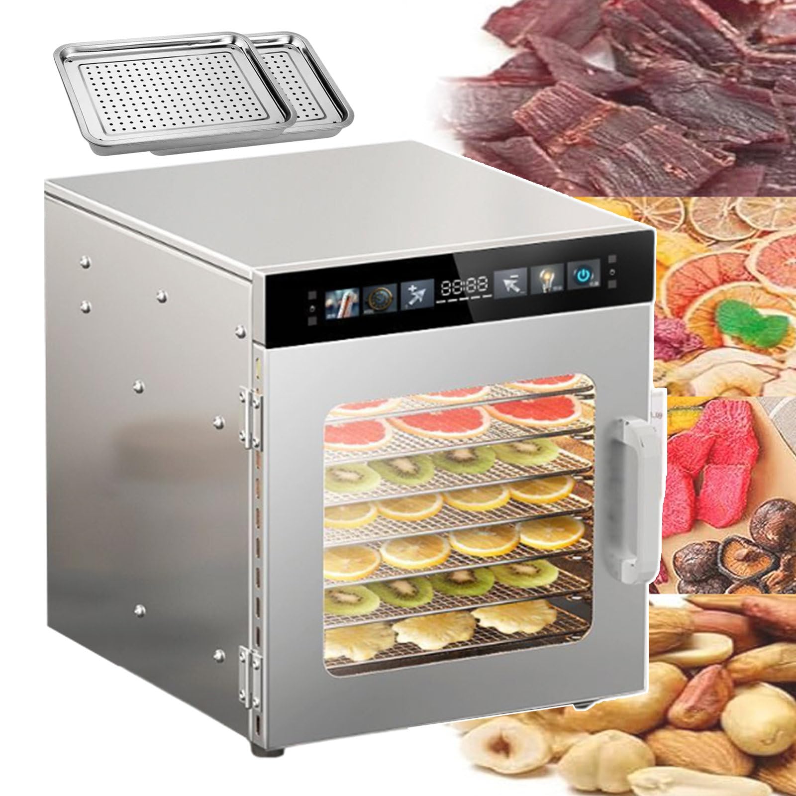 20-30kg Food Dehydrator Machine, Electric Fruit and Mince Dryer with 2 Tea Trays, Commercial Food Dehydrator for Vegetables, Meat, Herb, Meat Tea, Meat