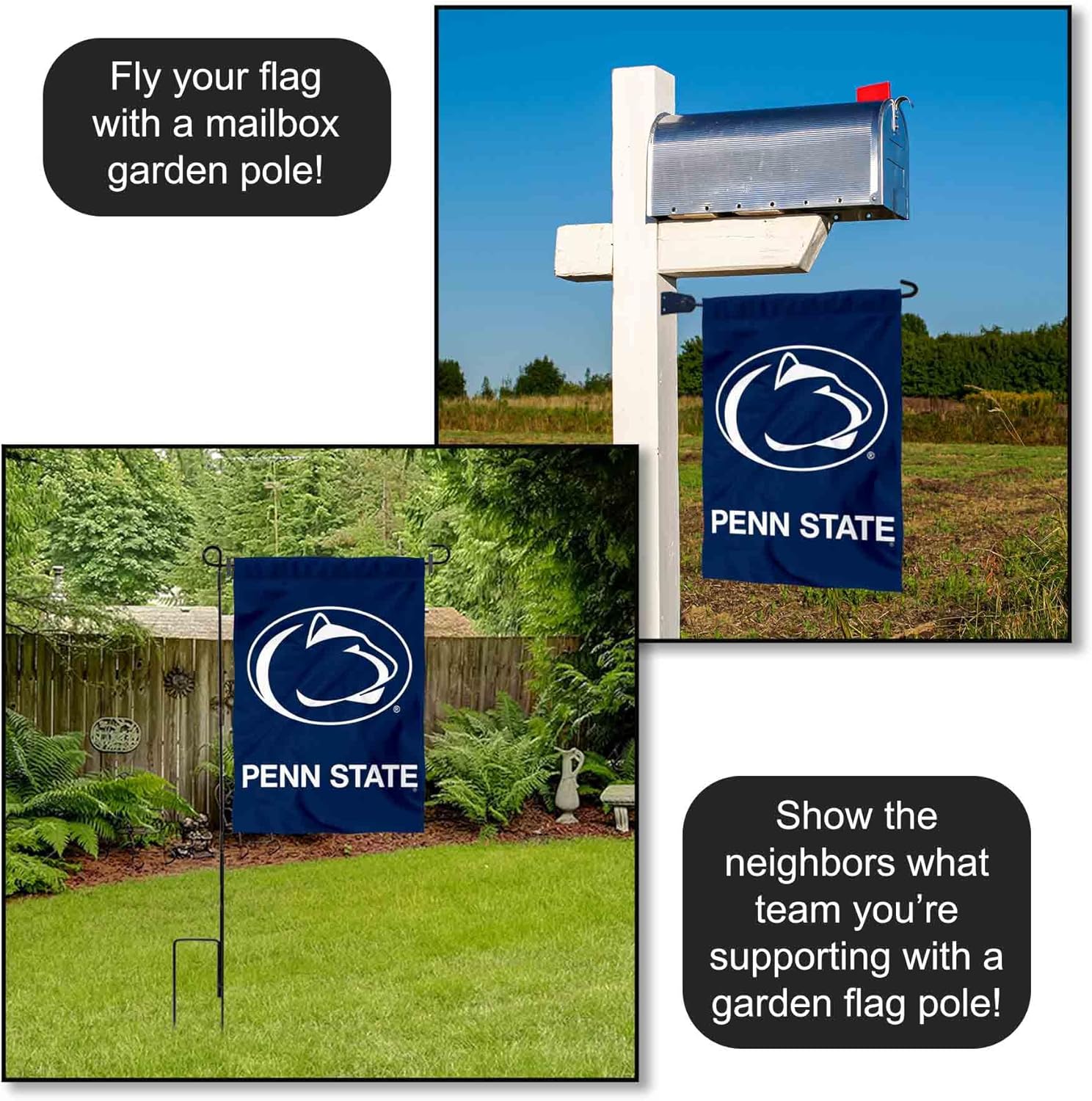 College Flags & Banners Co. Penn State Nittany Lions Blue Garden Flag - Image 4