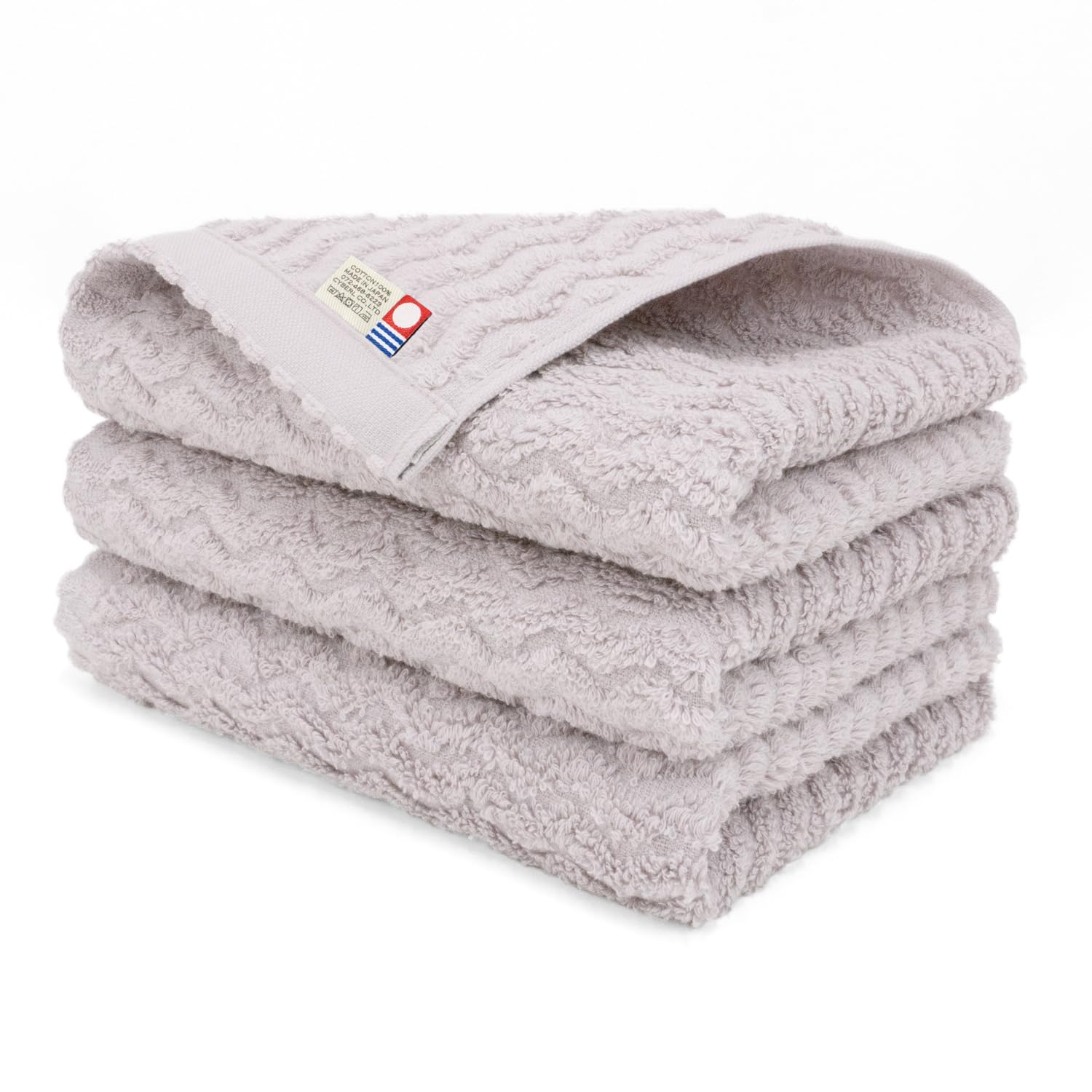 OruTa (オルタ) Face Towels, Imabari, Set of 3, Cotton, Fluffy, Skin-friendly, Absorbent, Made in Japan, Stylish, Cute, for Gym, Bath, No Fluorescent Dye, nagisa, 33×85cm, Purple