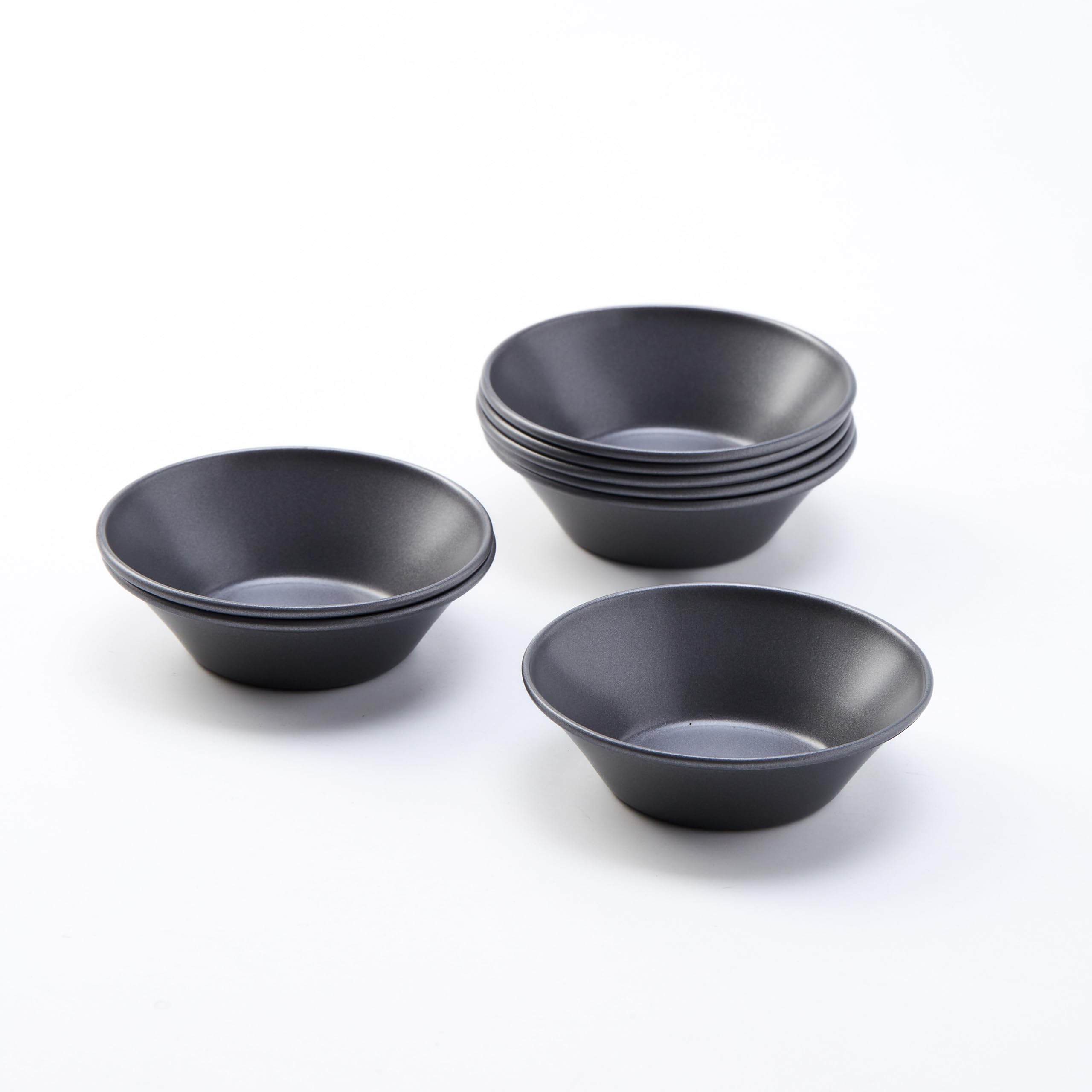 Moules à tarte Pastel de Nata en acier au carbone – Lot de 8 moules à tarte à œufs pour la cuisson, moules à tarte mini antiadhésifs et à custard, plateaux réutilisables pour coques de