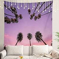 Vista 75 de Shrahala Palm Trees Los Angeles - Tapiz psicodélico grande para dormitorio y sala de estar (51.2 x 59.1 pulgadas, azul 1)
