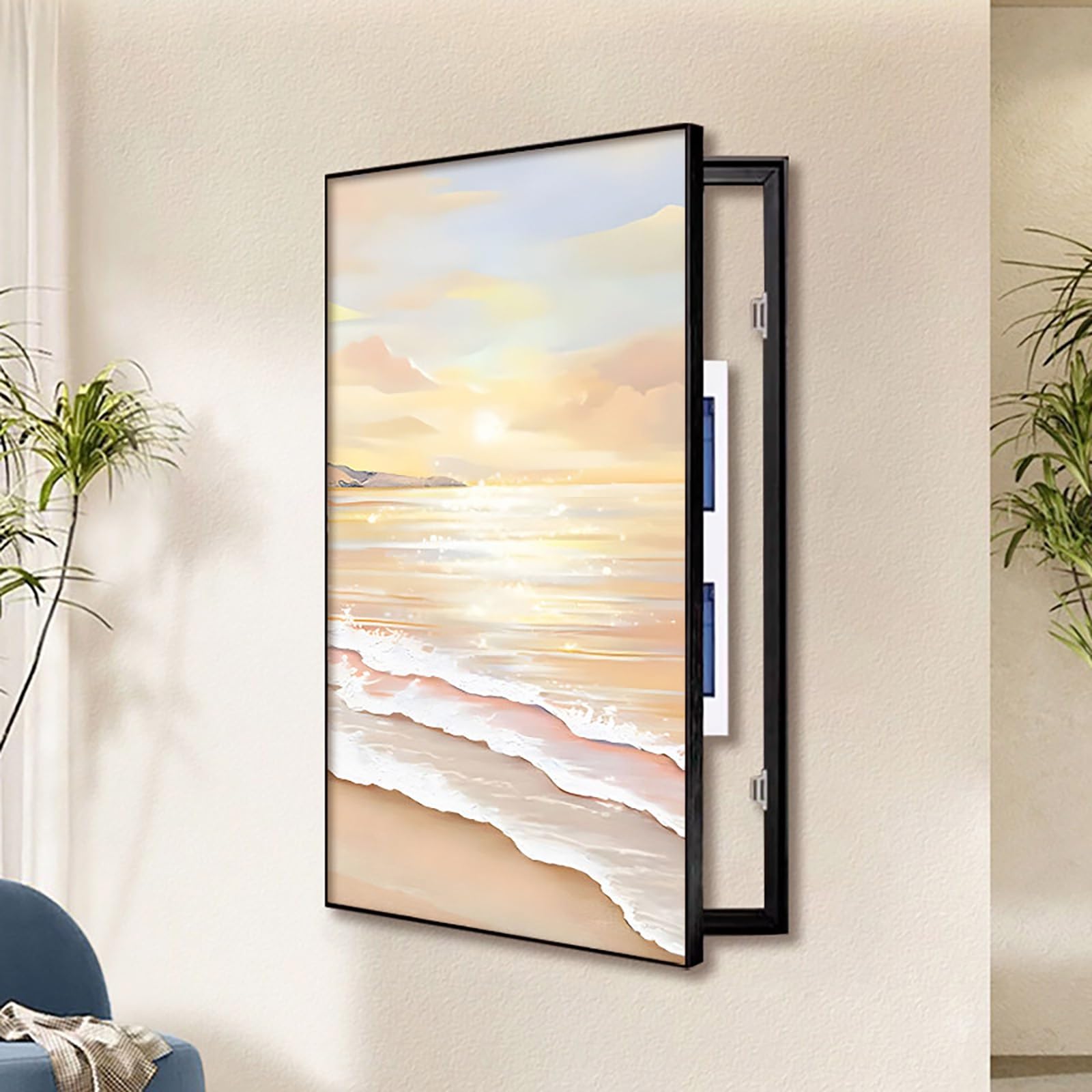 Aluminum Alloy Decorative Breaker Box Cover, 16 Patterns Available, Decorative Fuse Box Cabinet Cover for Household Office Corridor(E,80x160CM/31.5 * 63IN)