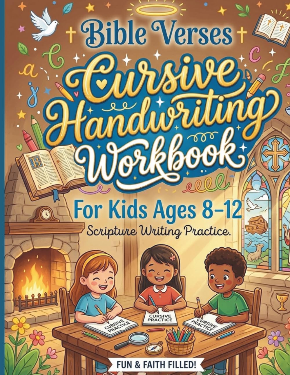 Bible Verses Cursive Handwriting Workbook for Kids Ages: 100 Days of Scripture Writing Practice to Master Penmanship and Memorize God’s Word (Ages 8–12)