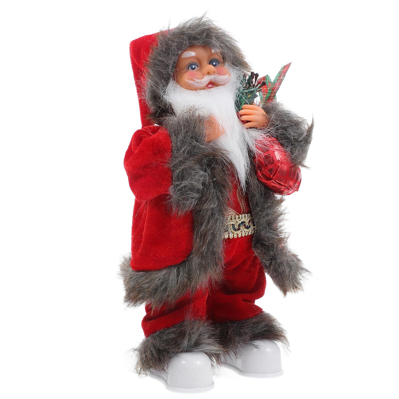 Homoyoyo Muñeco Eléctrico de Papá Noel Musical de Felpa para Adorno Navideño de Mesa Movimiento para Fiesta de Navidad