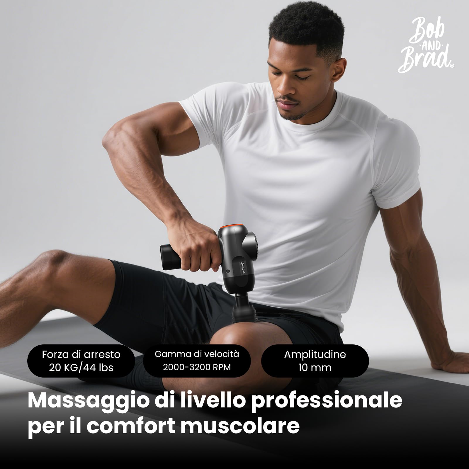 Bob and Brad C2 Pistola Massaggio Muscolare, Pistola Massaggiante Professionale Massagggiatore Elettico per Muscoli Super Silenzioso Massage Gun con 5 Testine Massaggianti