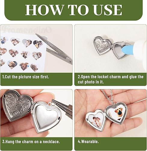 Miniatura 8 de Framendino, Colgantes con marco de fotos de corazón para hacer joyas