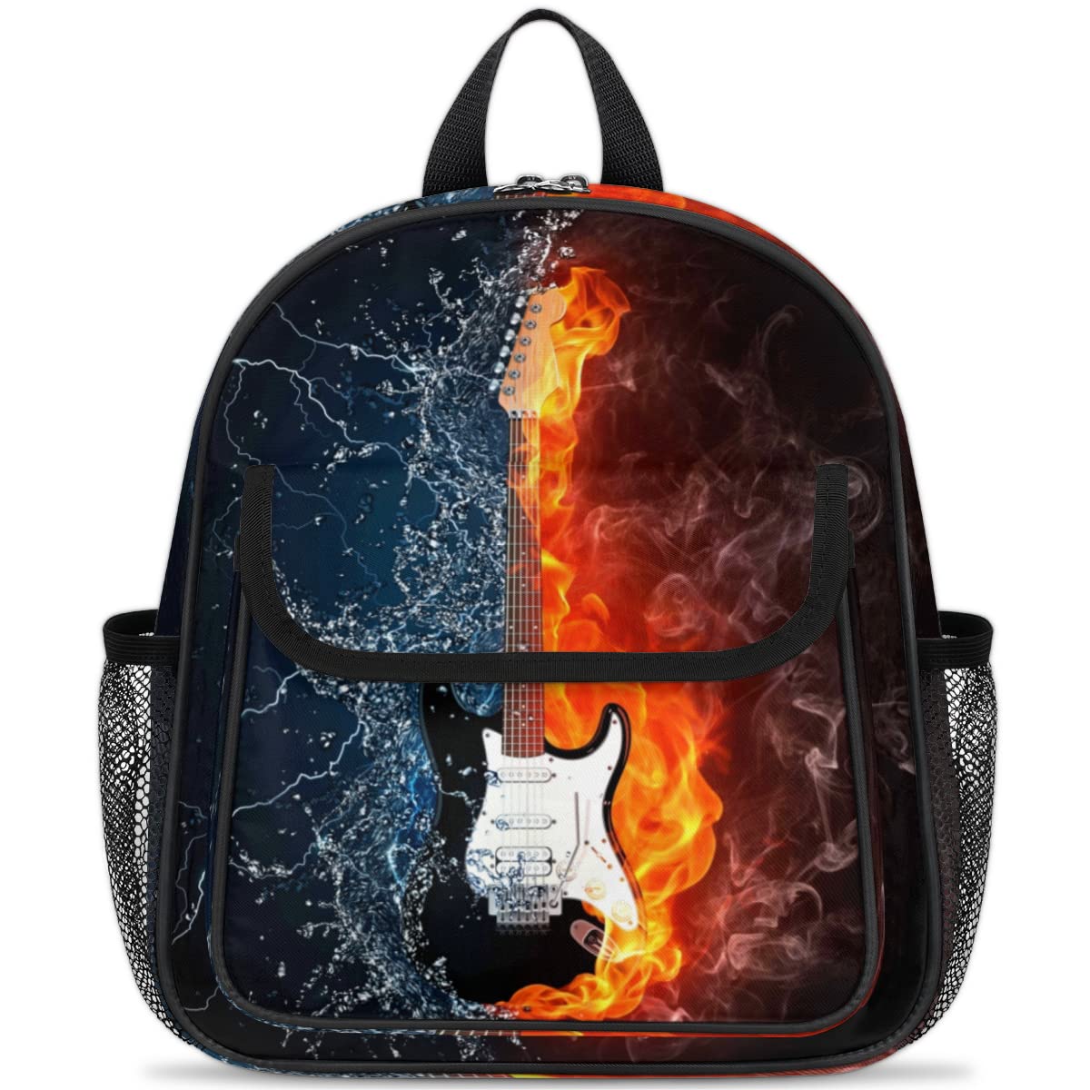 TropicalLife Plecaki na gitarę dla dzieci dla chłopców i dziewczynek, gitara elektryczna, malucha, lekki plecak szkolny, torba na książki, wielobarwny