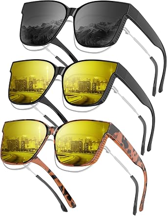 KALIYADI Fit-Over-Glasses Polarized Sunglasses-for-Men Wrap-Around-Sunglasses Mens Polarized Sunglasses UV400 Protection