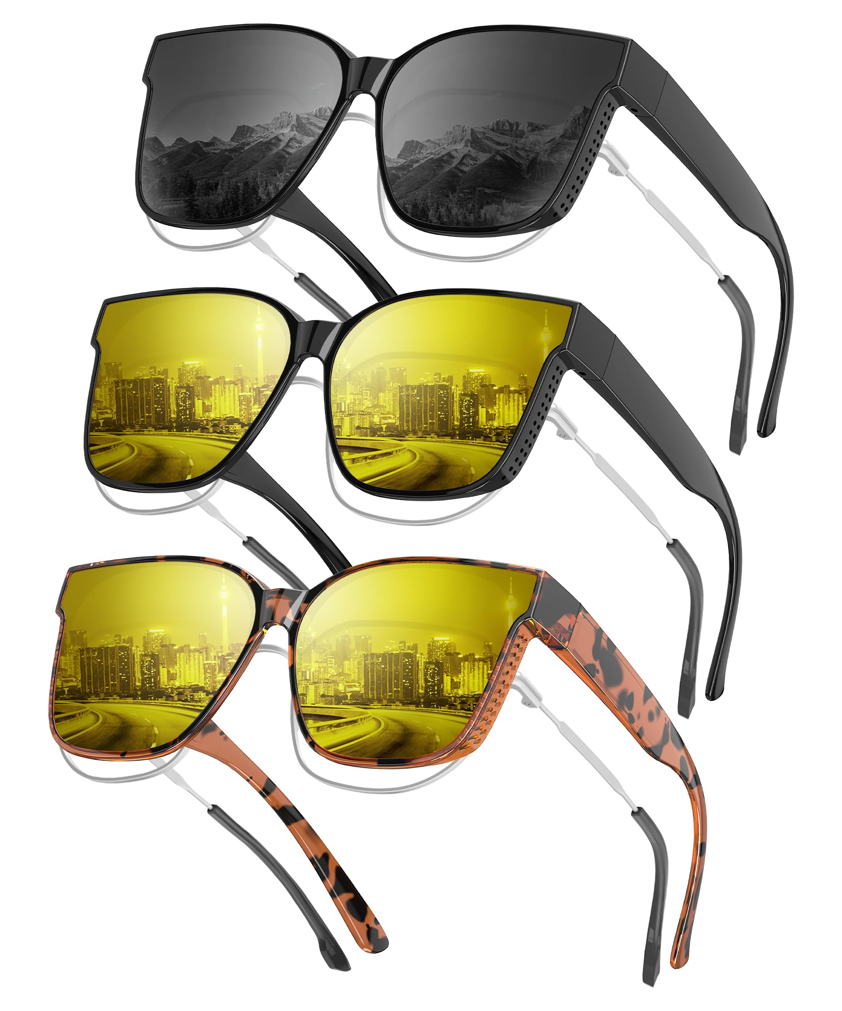 KALIYADI Fit-Over-Glasses Polarized Sunglasses-for-Men Wrap-Around-Sunglasses: Mens Polarized Sunglasses UV400 Protection
