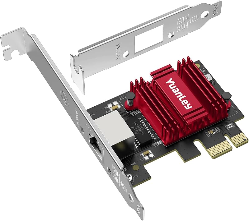 Tarjeta de Red 2.5G, Adaptador Ethernet PCIe YuanLey de 2.5Gb con Realtek RTL8125B, Tarjeta LAN PCI Express a RJ45, NIC de 2500Mbps para Windows/Linux/macOS, Ranura Compatible X1/X4/X8/X16