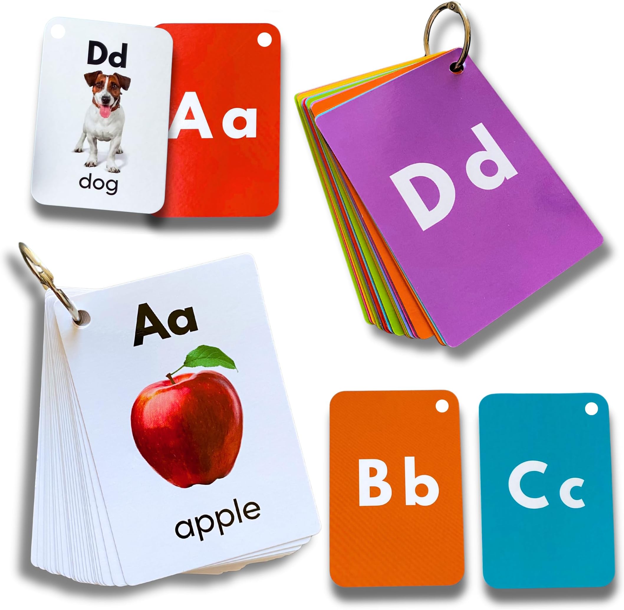 English Alphabets Flash Cards (Realistic Images)