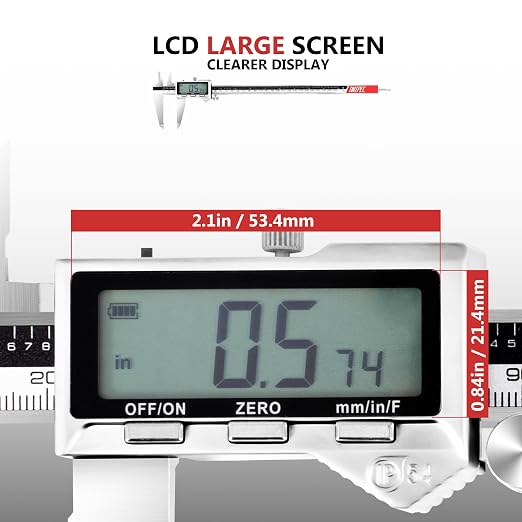Calibrador digital recargable 6 pulgadas acero inoxidable miniatura 4