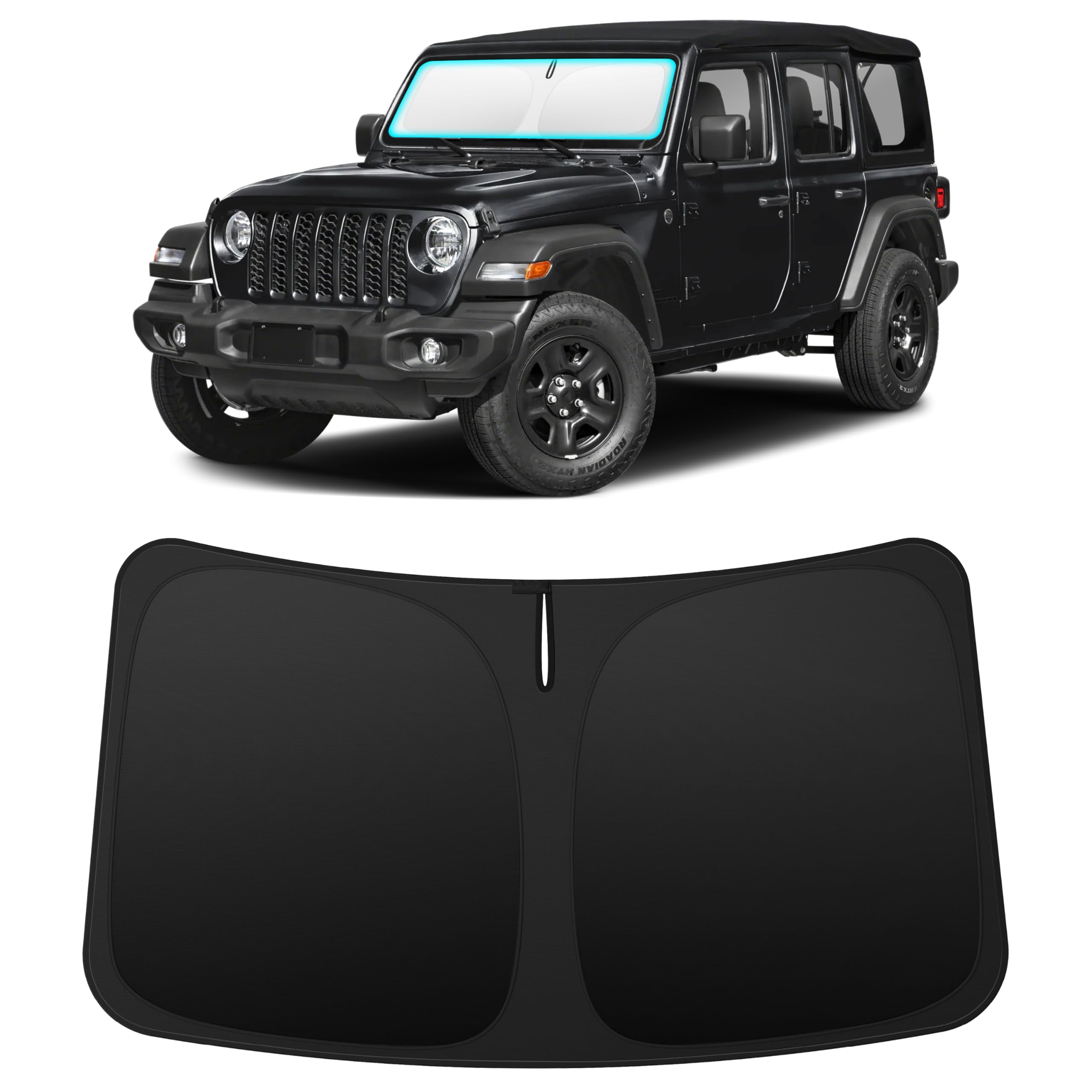 INSAUTO Custom Fit Windshield Sun Shade for Jeep Wrangler JL 2018-2027