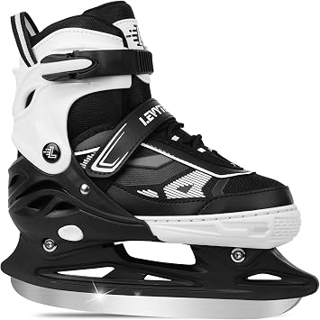 Adjustable ice Skates for Kids Boys Girls, 4 Size Triple Protection Beginner Figure Blades with Ankle Support for Outdoor and Rink