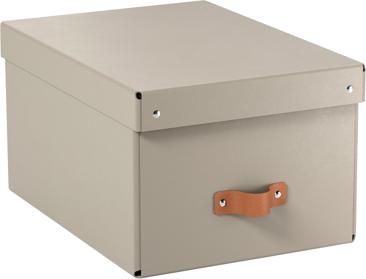 Leitz Puro Small Storage Box with Lid – Set of 2 Durable Storage Boxes, Compatible with Cube Units & Shelves, 7L Stackable Organiser, Suitable for Home & Office (20 x 28 x 15 cm, Sand Beige)