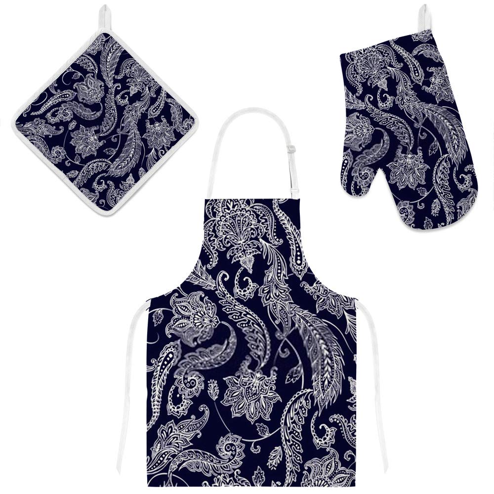 Tablier de cuisine anti-taches et gants isolants pour cuisiner sans risque