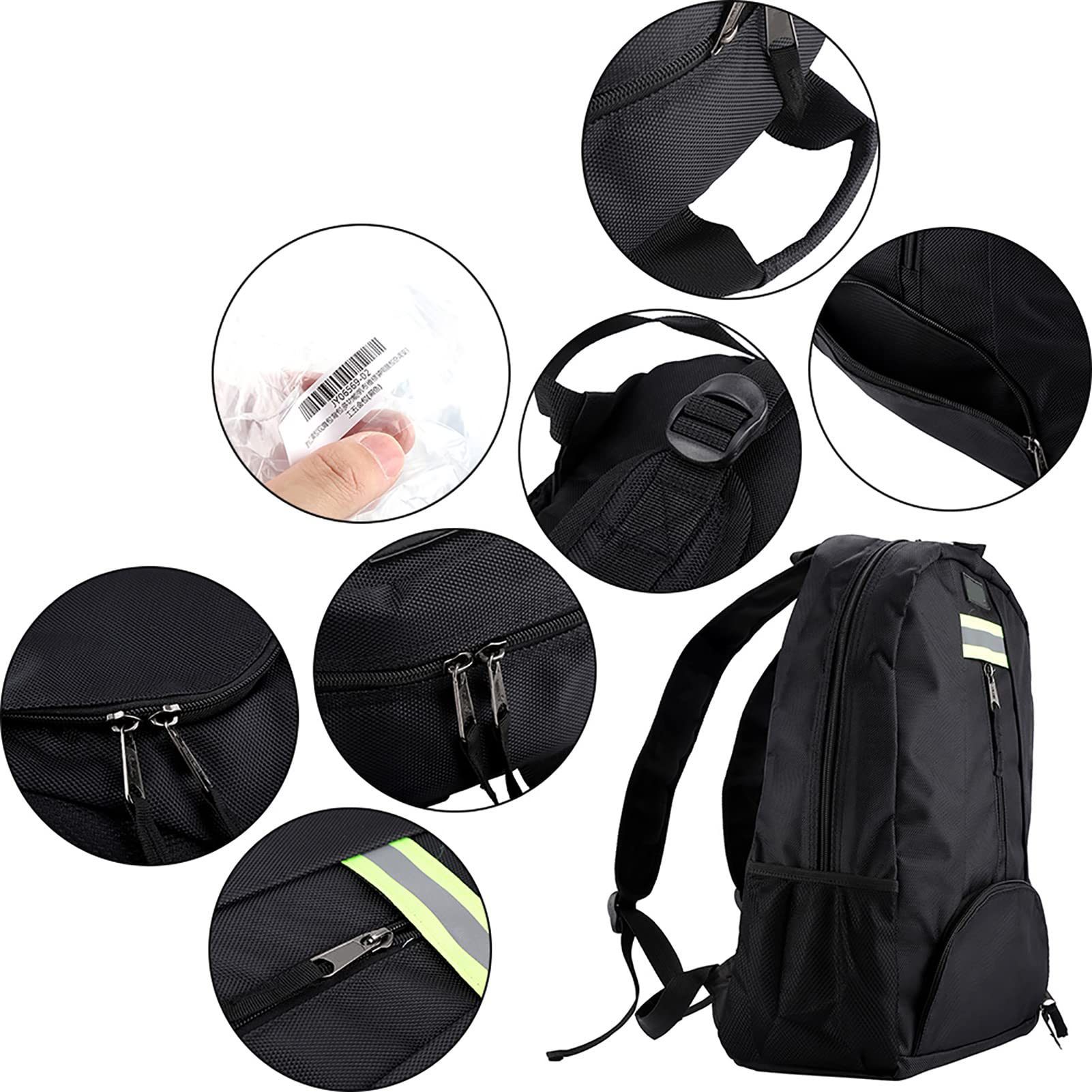 Sac à Dos à Outils, Tissu Oxford Multi-Poches, Organisateur de Rangement d'outils, imperméable, résistant à l'usure, Sac d'électricien pour ingénieur CVC (Black)
