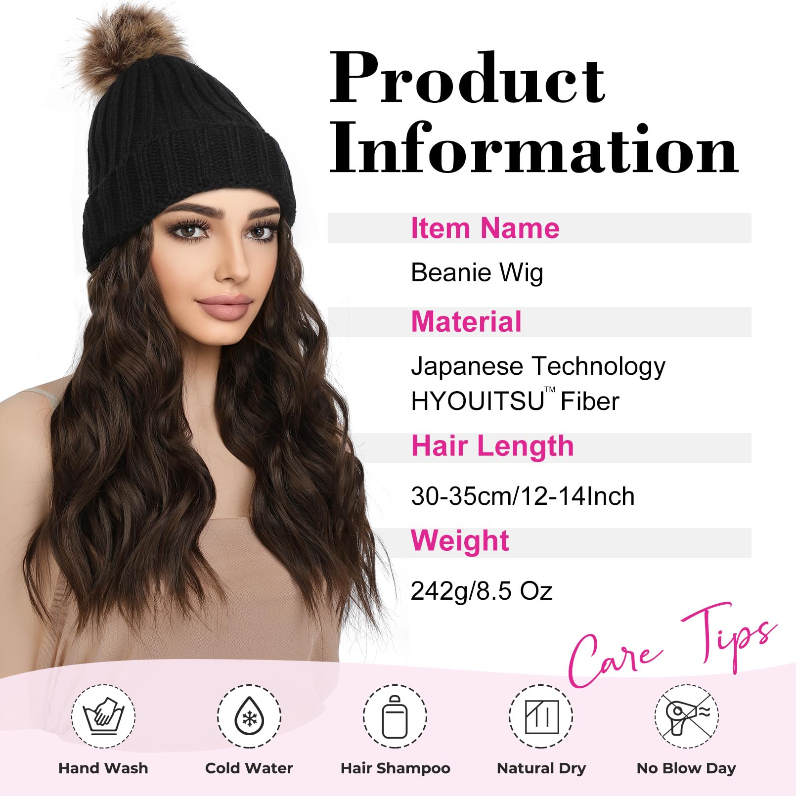 Amazon.com : REECHO Beanie Wig With 12