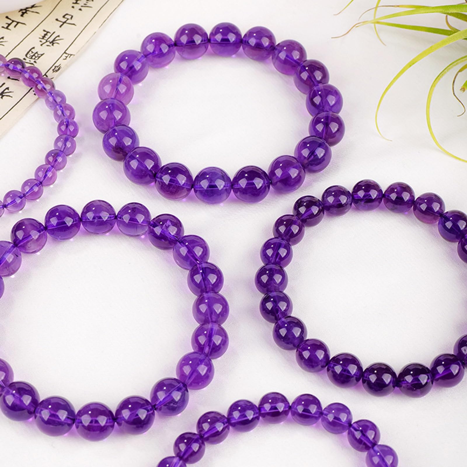 Tiefviolette Perlen-Kristall-Armbänder für Damen und Herren, natürlicher Amethyst-Stein, handgefertigtes Stretch-Armband, Reiki, spiritueller Schmuck, Geschenk,11mm