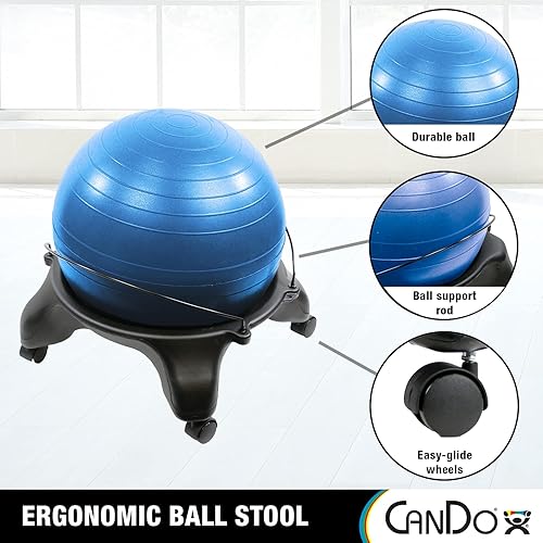 Miniatura 4 de CanDo CanDo Ball Chair unisex para adultos, sin respaldo, azul, tamaño de EE. UU