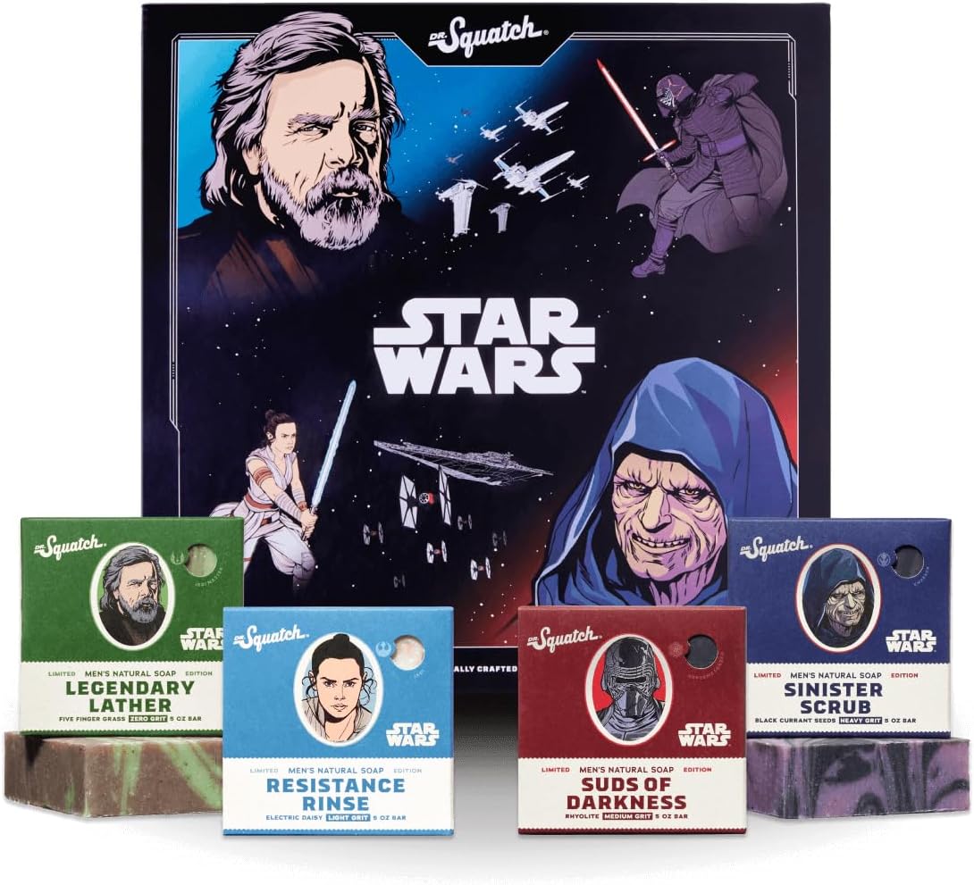Soap Star Wars Soap Episode II - 4 Bar Bundle and Collector’s Box - Legendary Lather, Sinister Scrub, Suds of Darkness, Resistance Rinse