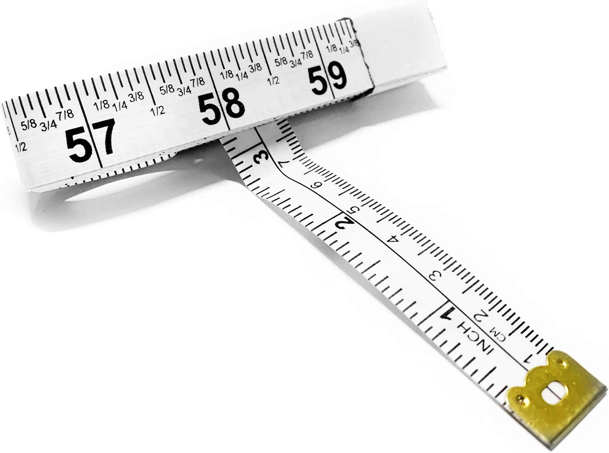 Perfect Measuring Tape All-Purpose 60 Inch Double Sided Fractional Inches and Millimeter/Centimeter Tape Measure TR-16-frac (60 inch White)