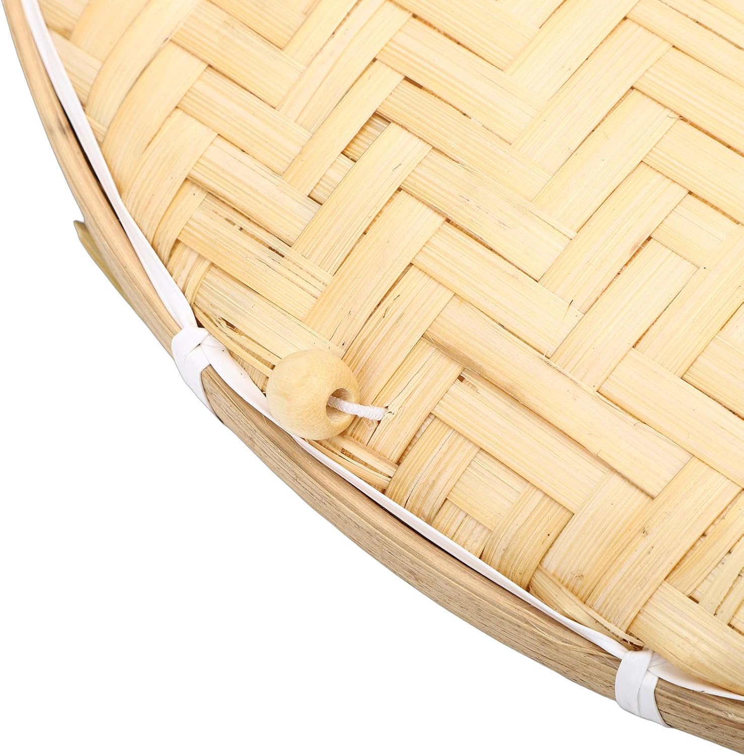 HEEPDD Food Cover Storage Basket, Display Baskets with Lid for Fruits and Vegetables, Perfect for Kitchen and Picnic Use Food Cover Storage Basket, Hand Woven Wood Nan Gardening