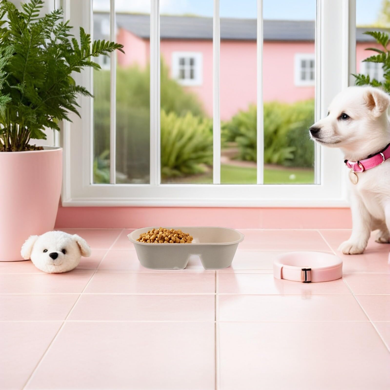 Gadpiparty 50 Ciotole Monouso per Cibo e Acqua per Piccoli Animali Doppie da 1000 Ml Leggere e Usa e Getta per Cuccia Gabbie e Viaggi per Cuccioli e Gatti