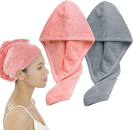 Amazon Co Jp ヘアドライタオル ドライキャップ 速乾 髪タオル 長い髪専用 軽量 シャワーキャップ 強い吸水性 お風呂上がり タオルキャップ ふわもこ ヘアターバン ヘアキャップ バス用品 微細繊維タオル 耐洗濯 ベビー 肌触り ピンク グレー ホーム キッチン