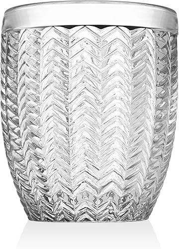 Godinger Chevron Doble Old Fashioned Bebida Vaso de Vidrio - Transparente