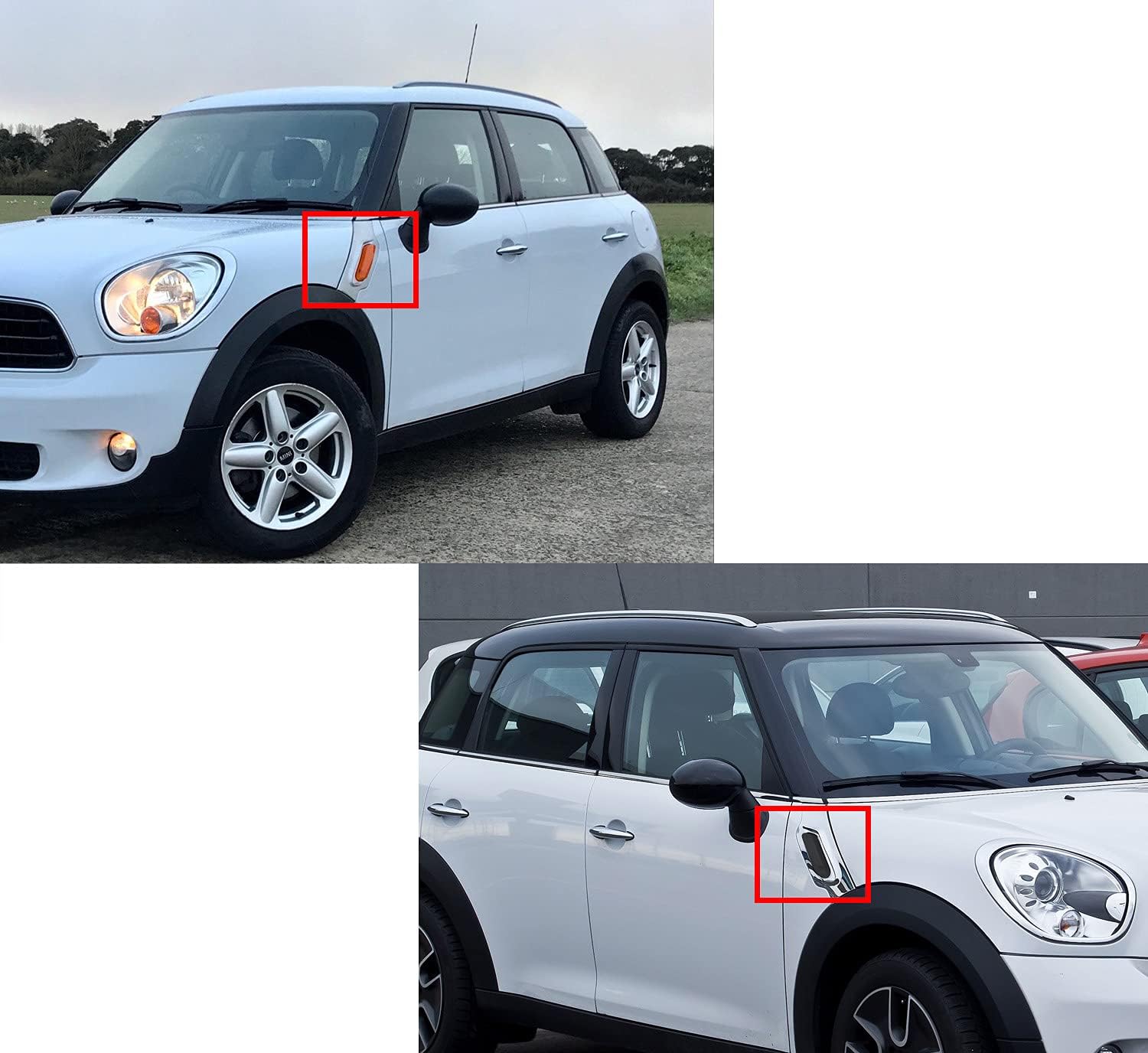 iJDMTOY Euro Dark Smoked Lens Front Fender Side Marker Blinker Light Housing Replacements Compatible With 2011-16 MINI Cooper R60 Countryman, 2013-16 R61 Paceman