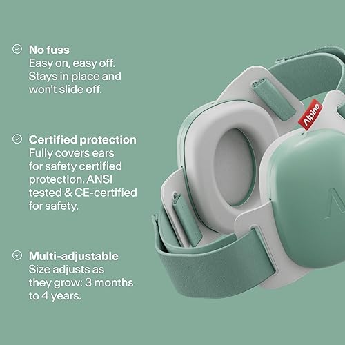 Miniatura 3 de Alpine Muffy Baby Comfort - Protege la audición para bebés y niños pequeños - Certificado CE y ANSI - Diadema única para un ajuste seguro y