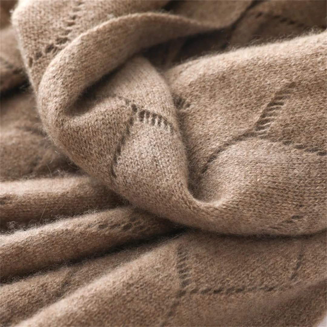 Sciarpa lavorata a maglia in cashmere da donna, per primavera, autunno e inverno, morbida e calda sciarpa lavorata a maglia