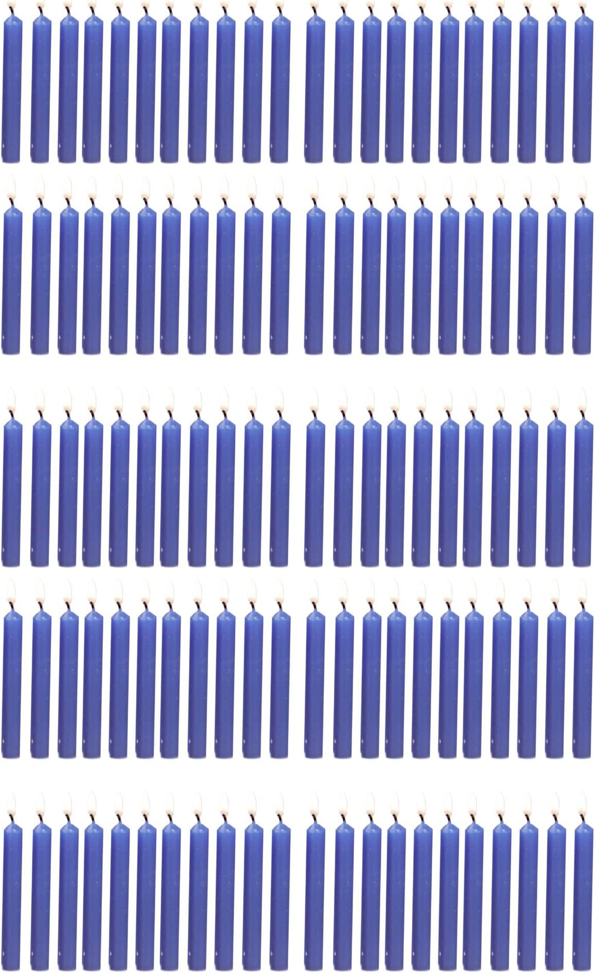 PROSPERRO LUMO Wax By Parkash Chime Candles/Stick Candle Set of 100 | Ritual Spell Unscented (Dark Blue)