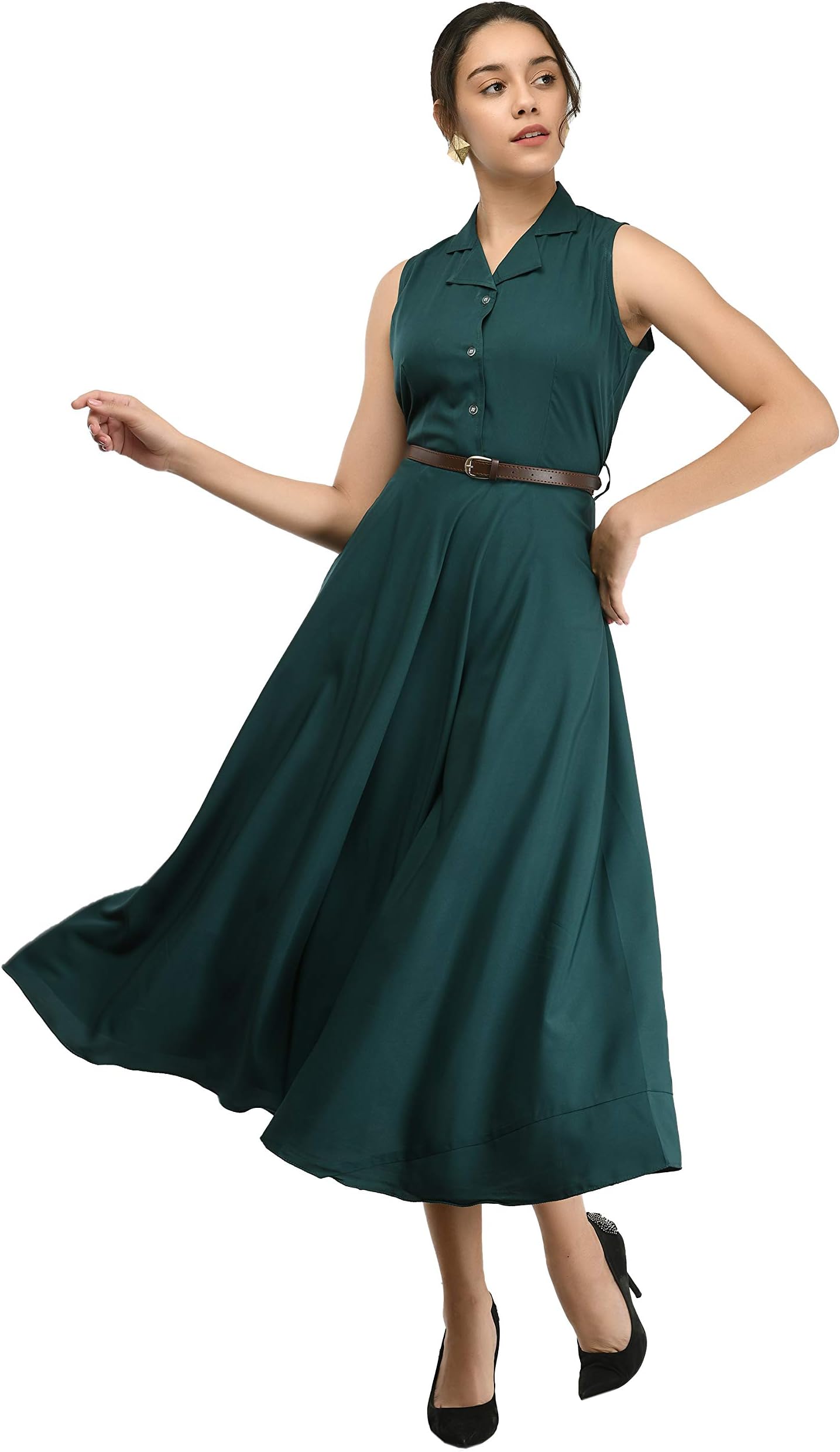 RUDRA Women fit and flary Knee Length Dress